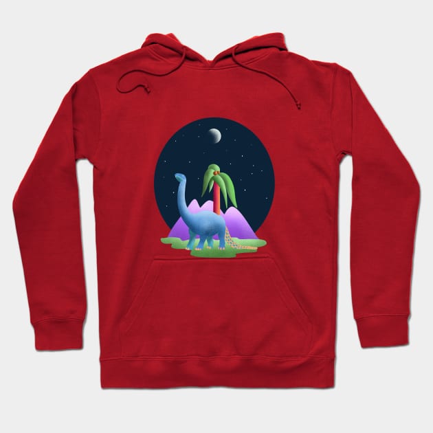 Brontosaurus Dinosaur Hoodie by Renee Ciufo Illustration